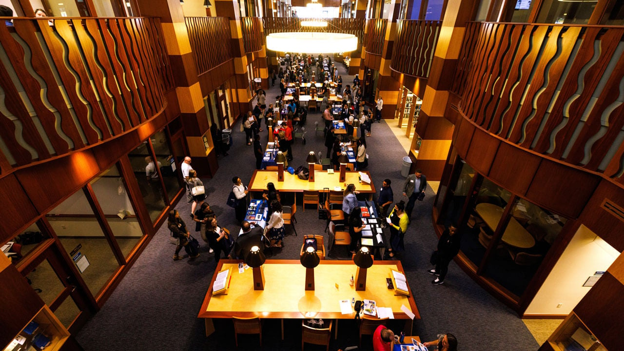 Interior of law school library.