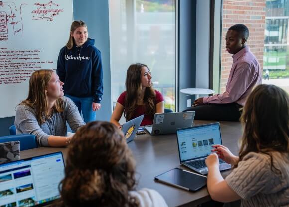 Students studying for midterms.