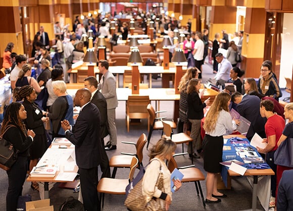 Students in the law library